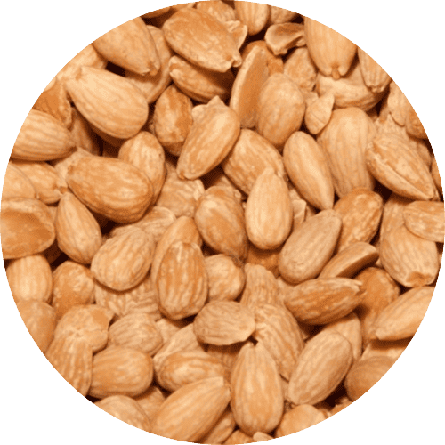 Geröstete, blanchierte Mandeln ohne Salz