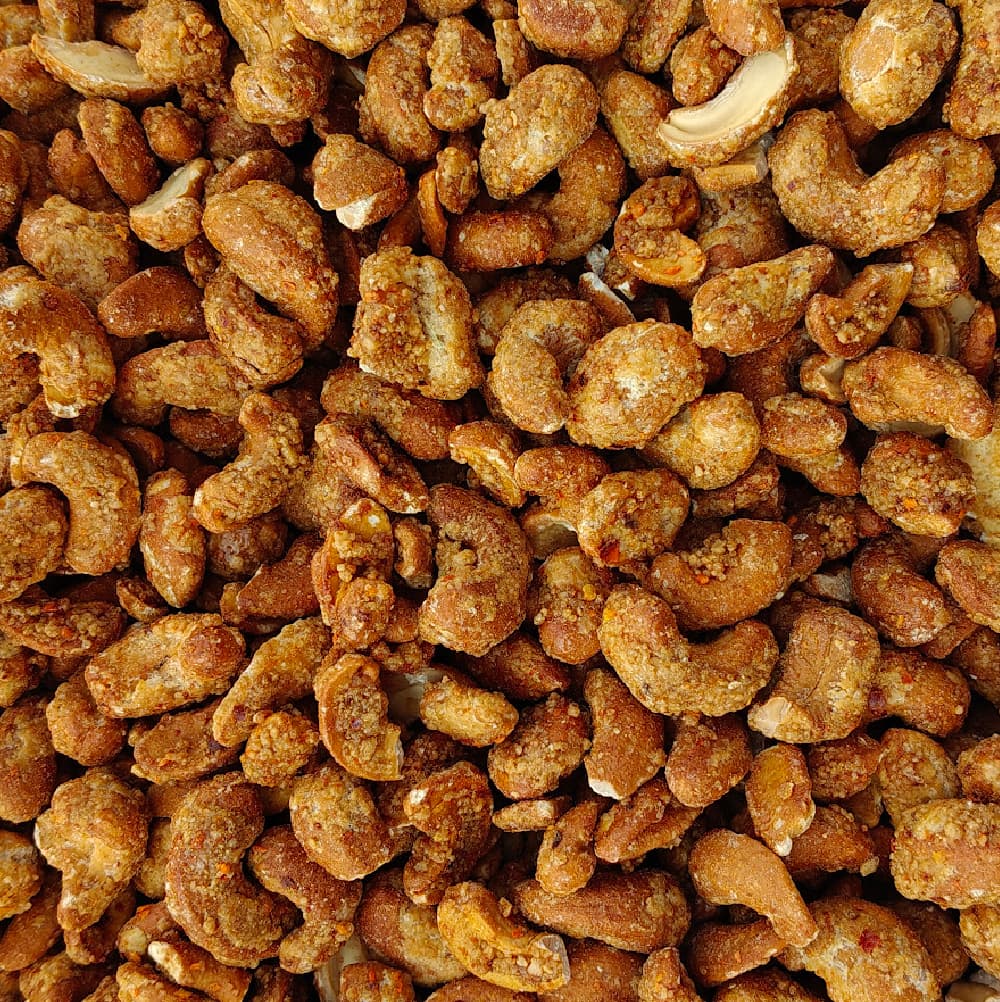 Honig, Cashewnüsse, rote Chilischoten